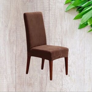 Caber Sure Fit Stretch Dining Chair Cover Brown